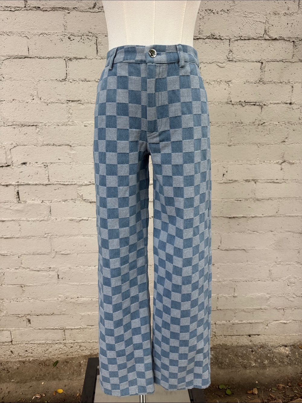 superdown Jules Checkered Jeans Blue Size XXS - Picture 5 of 13